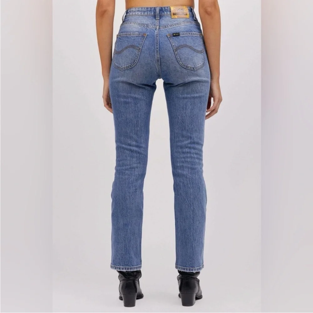 NWT Daydreamer x Lee High Rise Crop Boot Blue Jeans - Picture 6 of 12